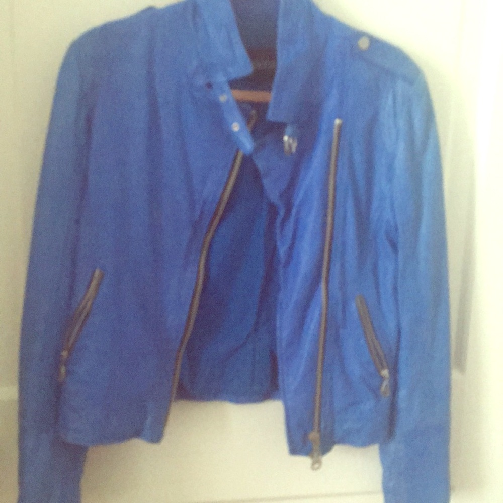 DØMA cobalt leather jacket XS